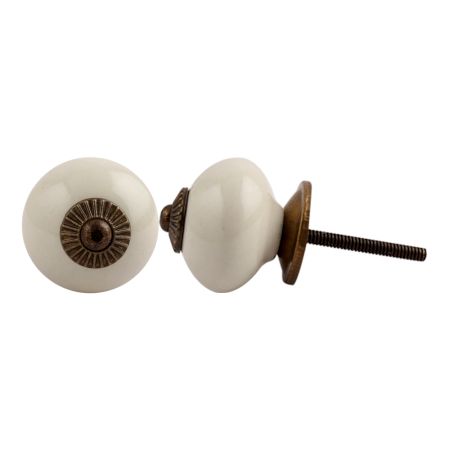 Cream Antique Fitting Ceramic Dresser Knob